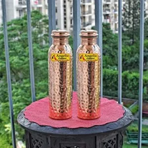 Angelic Copper Hammered Water Bottle Set 1 Rs 760 amazon dealnloot