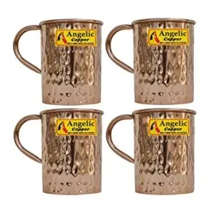 Angelic Copper Hammered Water Cup Set 400 Rs 521 amazon dealnloot