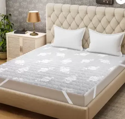  Bombay Dyeing Mattress Topper Double Size Mattress Protector  (Grey)
