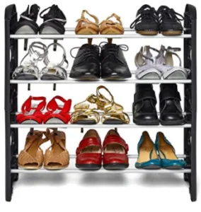 Ebee Easy to Assemble & Light Weight Foldable 4 Shelves Shoe Rack (Iron)