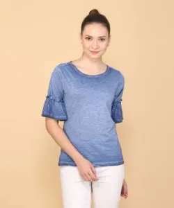 Flying Machine Casual Bell Sleeve Solid Women Rs 159 flipkart dealnloot