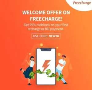Get 25% cashback on your first recharge or bill payment