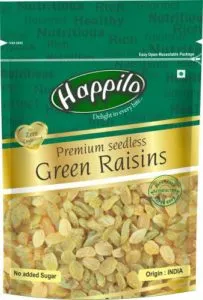 Happilo Premium Seedless Green Raisins 250 g Rs 112 flipkart dealnloot