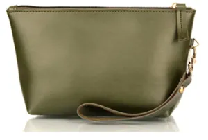 Mammon PU Makeup Bag Pouch Purse Handbag Organizer with Zipper (Mu-pouch-Green)