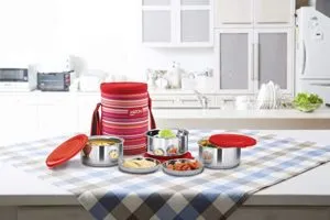 Milton Ribbon 3 Stainless Steel Lunch Box Rs 621 amazon dealnloot