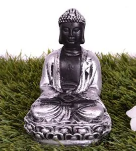 Pindia Meditating Polyresin Buddha Silver Sparkled Statue Rs 111 amazon dealnloot