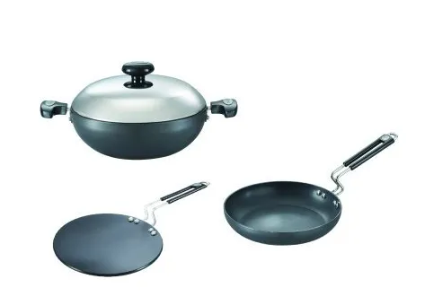 Prestige Build Your Kitchen Stainless Steel Kadhai Set, Set of 3