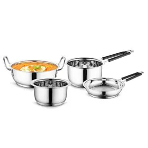 Profusion Stainless Steel Induction Base Cookware 4 Rs 920 amazon dealnloot