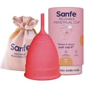 Sanfe Reusable Menstrual Cup With No Rashes Rs 175 amazon dealnloot