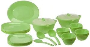 Signoraware Plastic Dinnerware Set 31 Pieces Green Rs 1097 amazon dealnloot