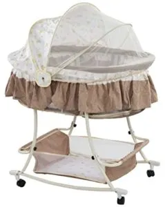 Toyzone Rocking Crib with Wheels and Mosquito Rs 1649 amazon dealnloot