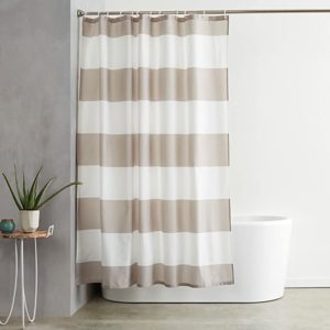AmazonBasics Water Repellant Shower Curtain with Hooks Rs 399 amazon dealnloot