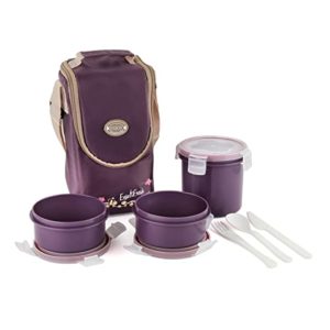 Cello Enjoy Plastic Lunch Box with 3 Rs 288 amazon dealnloot