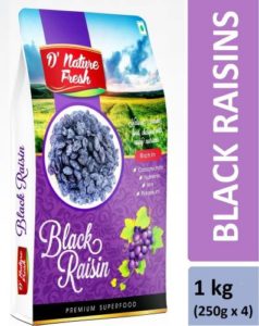 D NATURE FRESH Black Raisins 1Kg 250g Rs 323 flipkart dealnloot