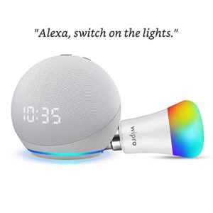 Echo Dot 4th Gen White with clock Rs 4299 amazon dealnloot