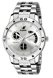 Espoir Analog White Dial Men s Watch Rs 167 amazon dealnloot