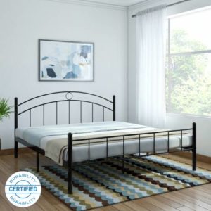 FurnitureKraft Nancy Metal King Bed Finish Color Rs 5490 flipkart dealnloot