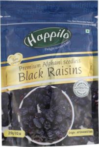 Happilo Premium Afghani Seedless Black Raisins 250 Rs 113 flipkart dealnloot