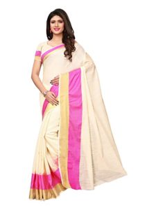KANCHNAR Women s Cotton Silk Saree With Rs 169 amazon dealnloot