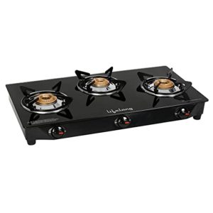 Lifelong Glass Top 3 Burner Gas Stove Rs 1999 amazon dealnloot