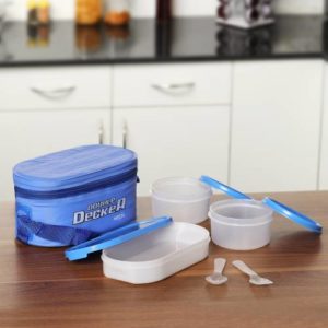 Milton Double Decker 3 Containers Lunch Box Rs 169 flipkart dealnloot