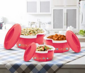 Milton Elegance Pack of 3 Thermoware Casserole Rs 449 flipkart dealnloot