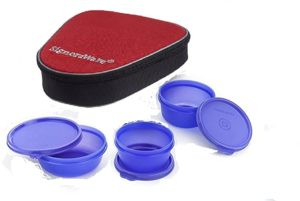 Signoraware Plastic Sleek Lunch with Bag Violet Rs 241 amazon dealnloot
