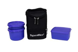 Signoraware Trio Lunch Box with Bag Mauve Rs 277 amazon dealnloot