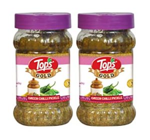 Tops Gold GreenChilli Pickle 375gm Jar Pack Rs 220 amazon dealnloot