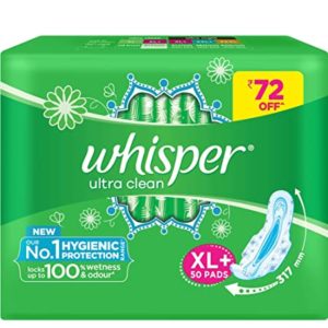 Whisper Ultra Clean Sanitary Pads for Women Rs 324 amazon dealnloot