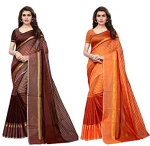 Anni Designer Cotton Saree with Blouse Piece Rs 382 amazon dealnloot