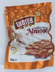 Exotes Popular Almonds Vacuum Pouch 500g 250g Rs 375 amazon dealnloot