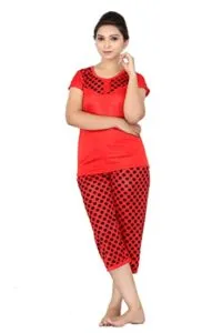 Fabme Women s Polka Dots Satin Night Rs 249 amazon dealnloot