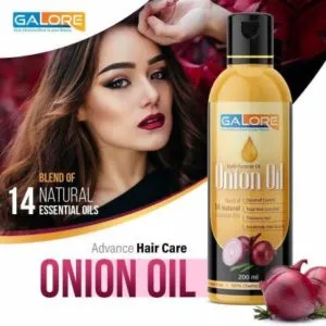 Galore Onion Hair Oil is a non sticky, non greasy and fast absorb hair oil with Onion blended with Almond, Castor, Jojoba, Olive, Argan oil,Onion Oil,Neem oil,Bhringraj Oil,TeaCoconut Oils. Regular use helps bring silkiness and strength to tresses, and improves the way hair looks, feels and behaves. 