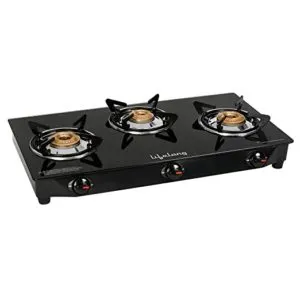 Lifelong Glass Top 3 Burner Gas Stove Rs 1999 amazon dealnloot