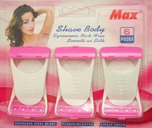 Max Body Shaver Razor Pack of 6 Rs 70 amazon dealnloot