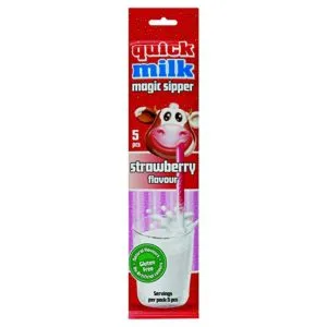 Quickmilk Quick Milk Magic Sipper 5Pc Strawberry Rs 60 amazon dealnloot