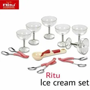 Ritu Plastic Ice Cream Set 13 Pieces Rs 232 amazon dealnloot