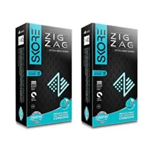 Skore Zig Zag Condoms Dotted And Ribbed Rs 149 amazon dealnloot