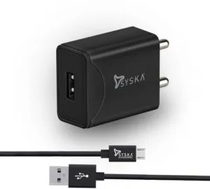 Syska WC2 1A BK Fast Charger 2 Rs 199 flipkart dealnloot