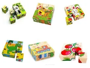 Wooden 3D 9 Pieces Cubes Block Educational Rs 218 amazon dealnloot