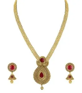 Zaveri Pearls Modern Style Necklace Set For Rs 85 amazon dealnloot