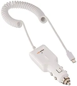 AmazonBasics Micro USB Universal Car Charger White Rs 199 amazon dealnloot