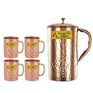 Angelic Copper Handmade Copper Jug with Designer Rs 932 amazon dealnloot