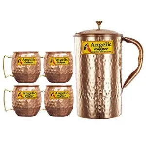 Angelic Copper Handmade Jug with Cup Set Rs 879 amazon dealnloot