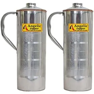 Angelic Copper Steel Water Bottle Set 650 Rs 535 amazon dealnloot