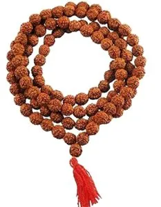 Ankita Gemstones Wood 5 Face Rudraksha Mala Rs 50 amazon dealnloot