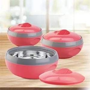 Asian Venus Plastic Casserole Set 3 Pieces Rs 389 amazon dealnloot