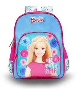 Barbie 36 cms Pink Blue School Backpack Rs 199 amazon dealnloot