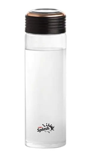 Cello Splash Borosilicate Water Bottle, 450ML, Black